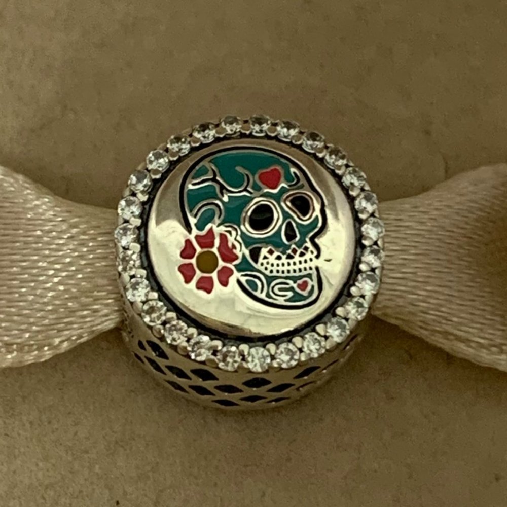 Pandora Day of the Dead Sugar Skull Charm